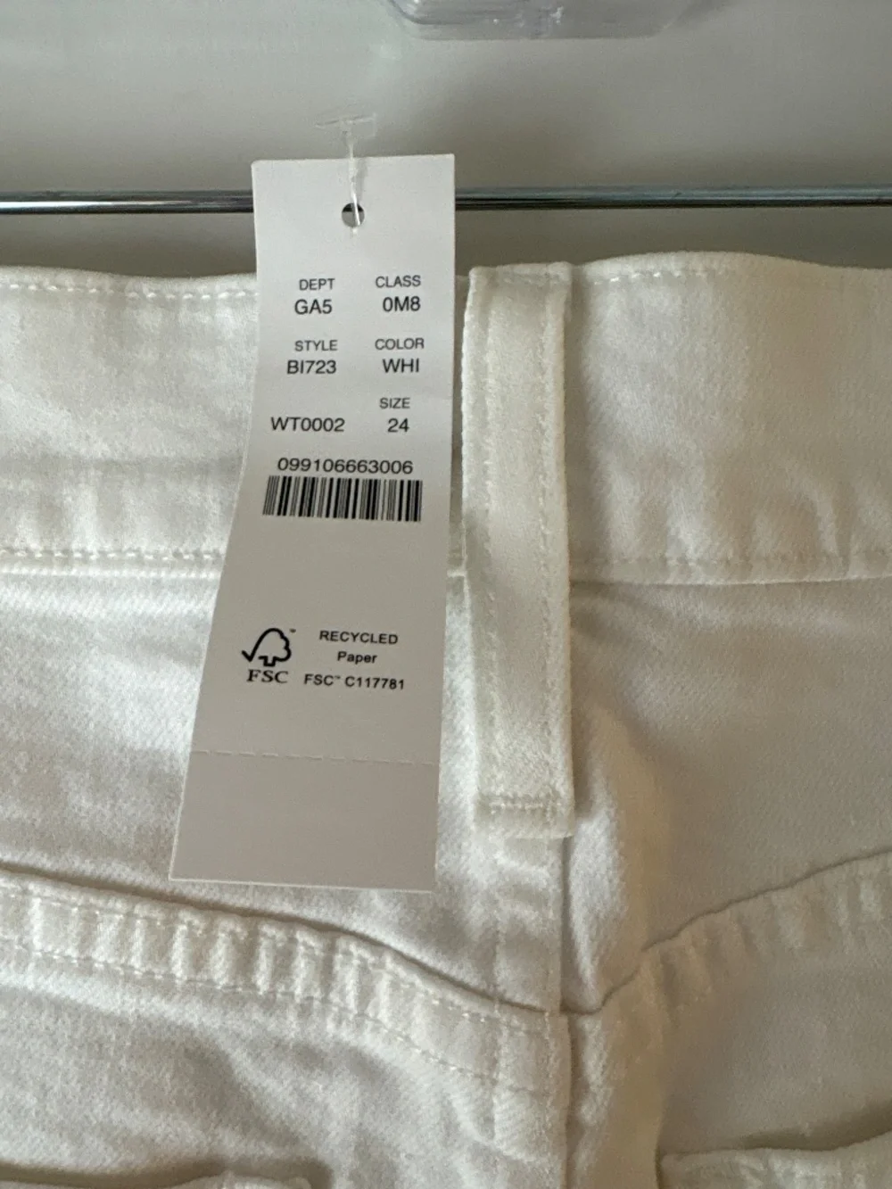 JCrew DENIM MINI SKIRT IN WHITE, Sz 24, NWT